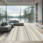Modern Neutral Striped Earthy Tones Rug