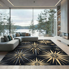 Art Deco Golden Sunburst Astral Accent Rug