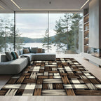 Rustic Woven Brown Neutral Basketweave Rug