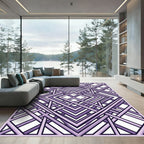 Geometric Lavender Interlocking Diamond Weave Rug