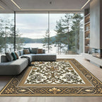 Ornate Heraldic Lion Garden Rug