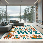 Children's Alphabet Woodland Characters Rug