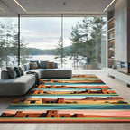 Southwestern Adobe Landscape Tiered Stripe Rug
