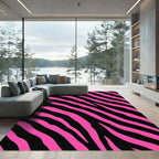 Vibrant Neon Pink Zebra Stripe Rug