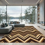 Modern Earthy Chevron Zigzag Area Rug