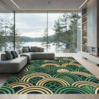 Art Deco Forest Fern Arch Rug