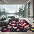 Pink Sparkle Burst Celebration Rug