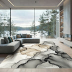 Abstract Smoke Ink Wash Marble Rug