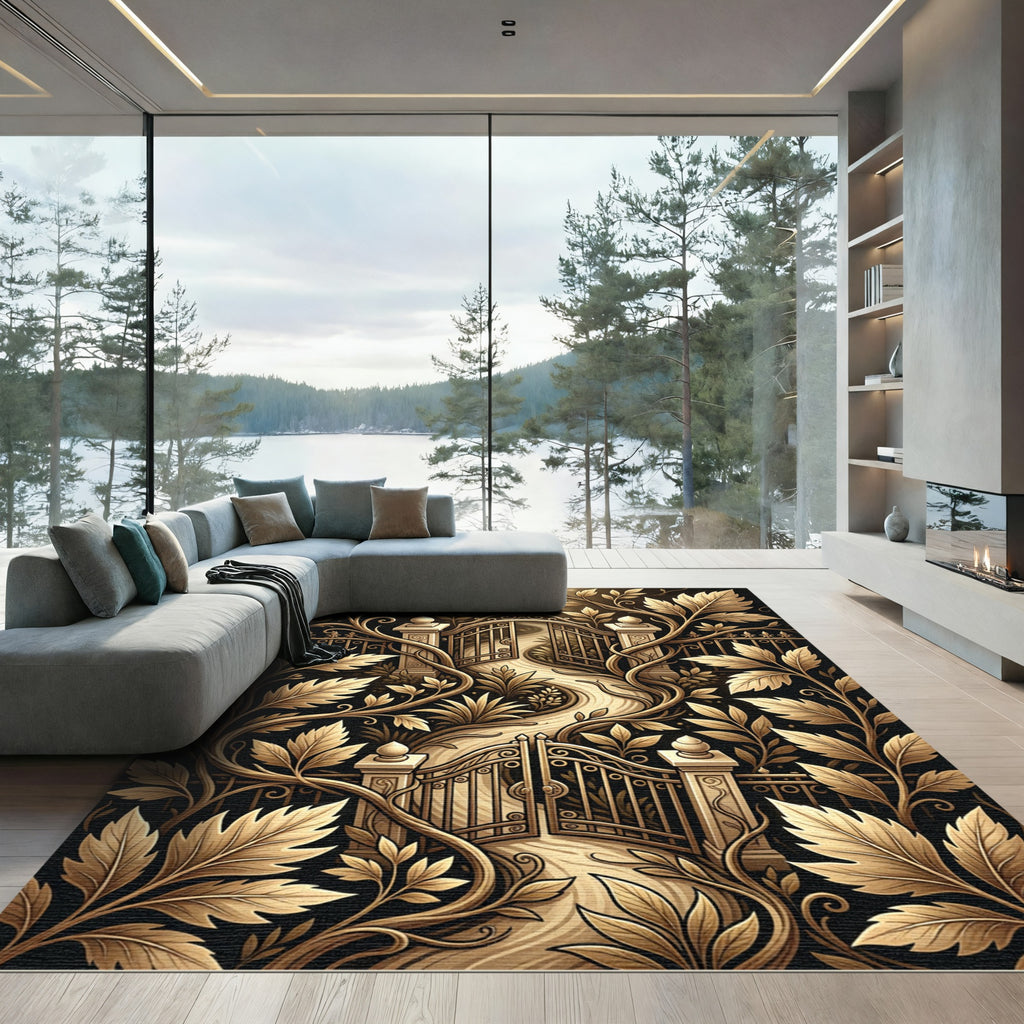 Gilded Vine Garden Gate Symmetry Rug