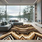 Tribal Earth Tone Ikat Wave Rug