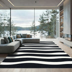 Monochromatic Wavy Stripe Rug