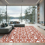 Copper Geometric Lattice Linear Grid Rug