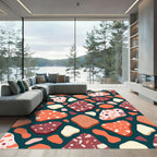 Abstract Collage Terrazzo Ochre Shapes Rug