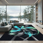 Electric Blue Radiant Turbine Energy Rug