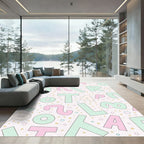 Pastel Alphabet Scatter Confetti Rug