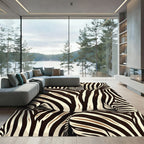 Bold Zebra Stripe Overlay Rug