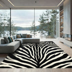 Black White Zebra Hide Rug