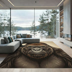 Majestic Sepia Gorilla Portrait Art Rug