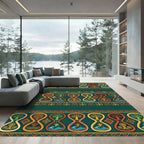 Emerald Green Tree Of Life Hourglass Rug