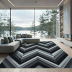 Monochromatic Chevron Layered Geometric Rug