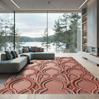 Rose Gold Architectural Archway Tessellation Rug