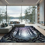 Eerie Enchanted Forest Silhouette Rug