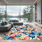 Whimsical Butterfly and Botanical Garden Art Rug