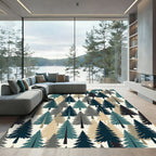 Modern Forest Pine Tree Evergreen Wallpaper Rug