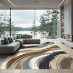 Earthy Tones Abstract Brush Stroke Rug