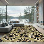 Tawny Cat Leopard Floral Roundel Rug