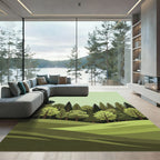Forest Scene Green Woodland Landscape Rug