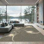 Celestial Cream Galaxy Dot Cluster Rug