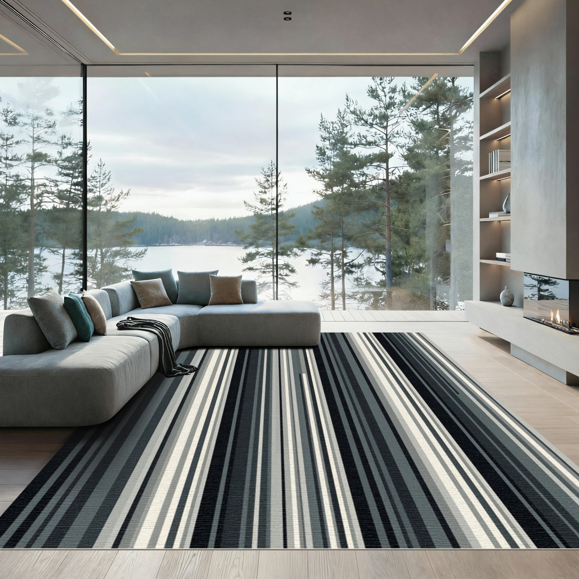 Monochromatic Vertical Stripe Rug