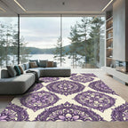Lavender Medallion Floral Overlay Rug