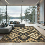 Earthy Geometric Tribal Diamond Rug