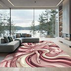Crimson Dancer Swirl Marble Rug