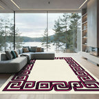 Deep Magenta Maze Border Rug