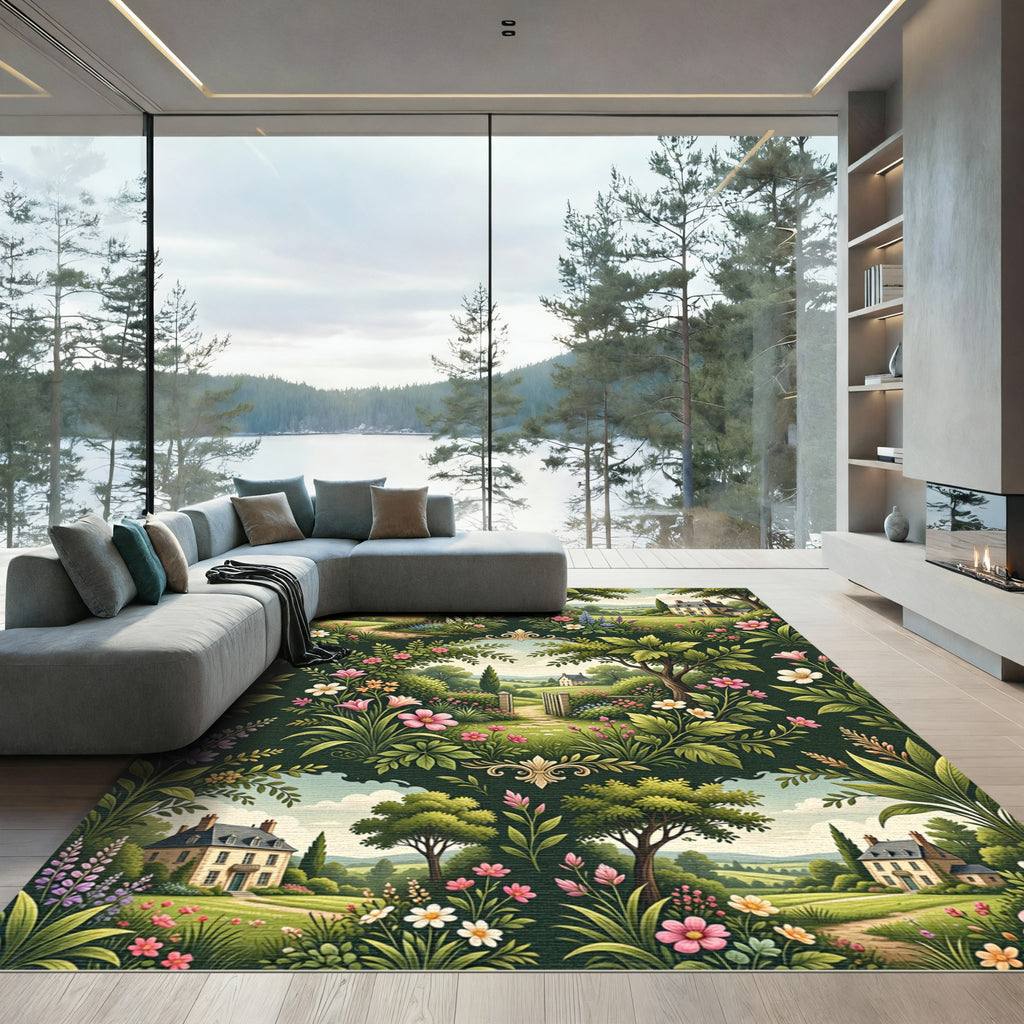 Enchanted Garden Meadow Floral Tale Rug