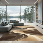 Sandy Dune Swirl Abstract Rug