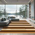 Earthy Tones Striped Layered Look Rug