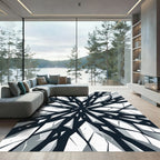 Monochromatic Minimalist Shattered Crystal Abstract Rug