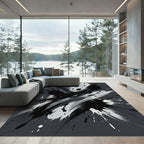 Monochromatic Splatter Abstract Sweep Rug