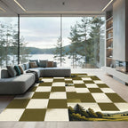 Checkerboard Nature Landscape Rug