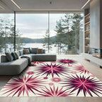 Radiant Magenta Starburst Abstract Art Rug