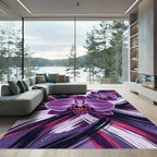 Vibrant Purple Orchid Brushstroke Rug