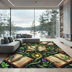 Enchanted Botanical Spellbook Vine Art Rug