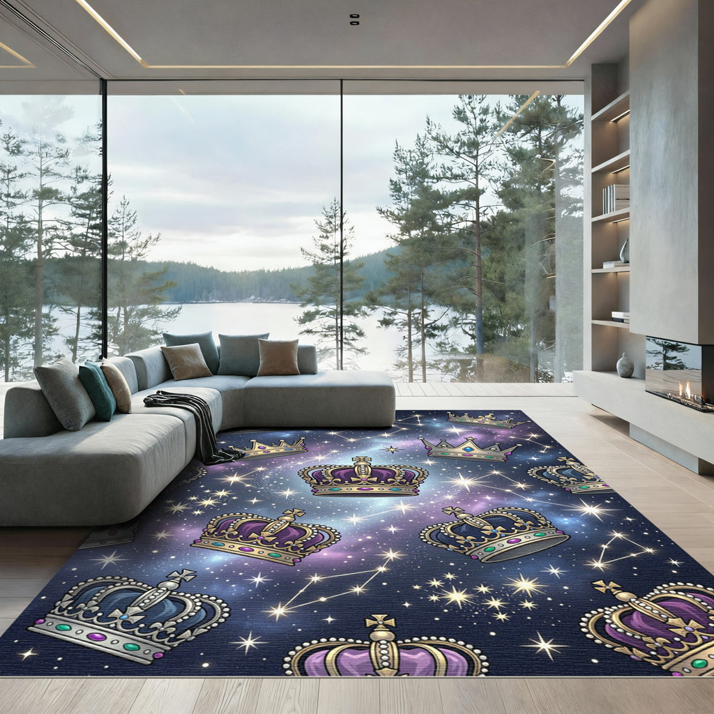 Celestial Crown Nebula Galaxy Night Sky Rug