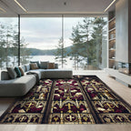 Gothic Stained Glass Ornate Cross Rug