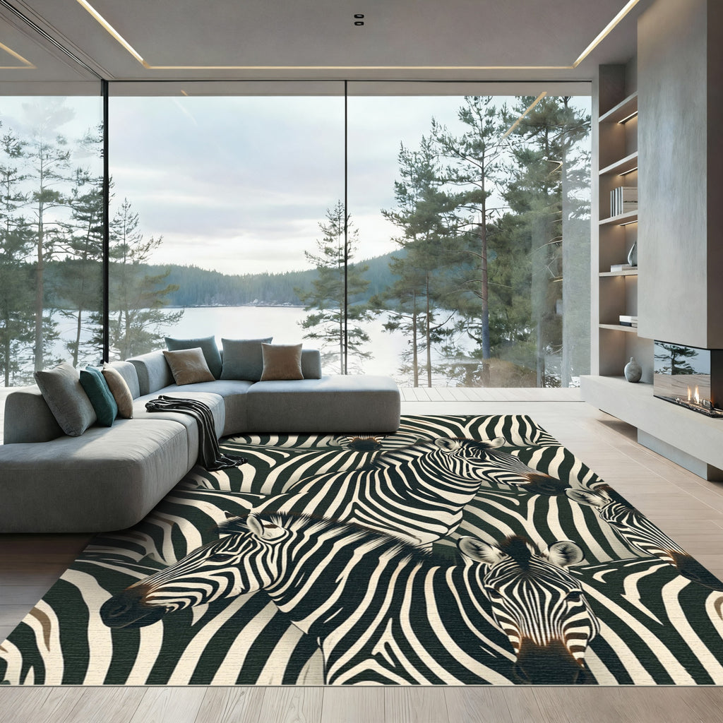 African Equine Stripes Overlay Rug