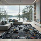 Gritty Garage Oil Spill splatter Rug
